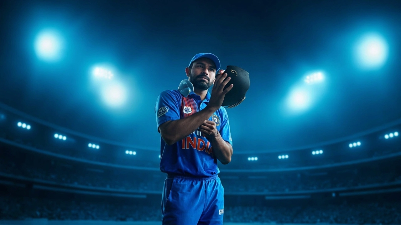 Zone India T20 World Cup 2026 squad announcement editorial banner with blue jersey color blocks and stadium lights